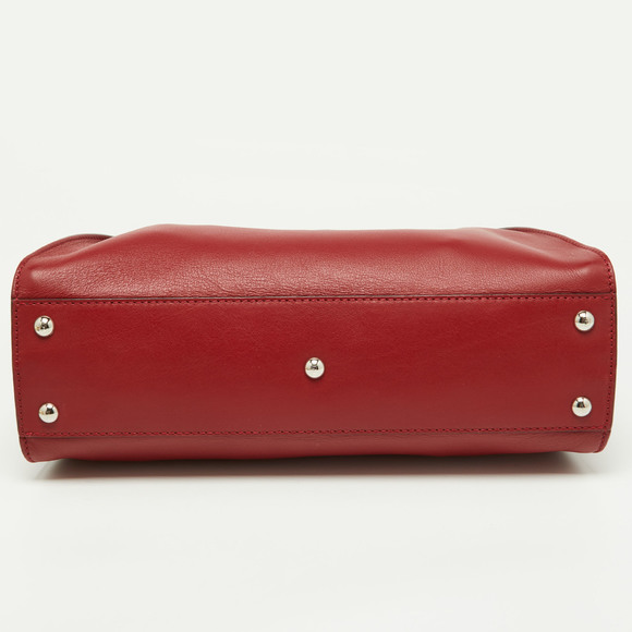 FENDI Red Leather Regular PeekabooTop Handle Bag - Picture 6 of 8